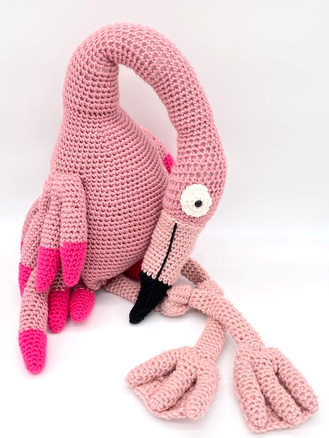Bird Buddy Flamingo Crochet Pattern by Sharpin Designs