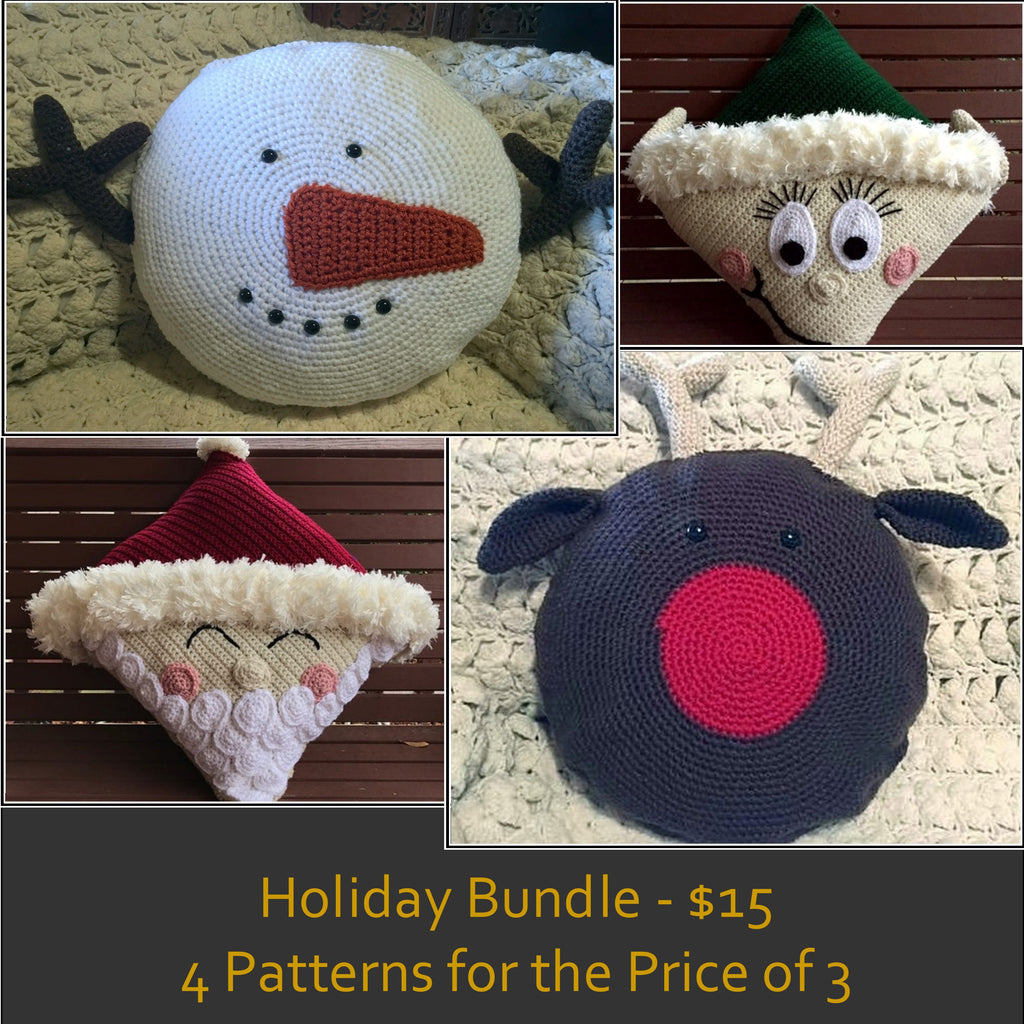Holiday Pillow Set Crochet Pattern Bundle by Sharpin Designs