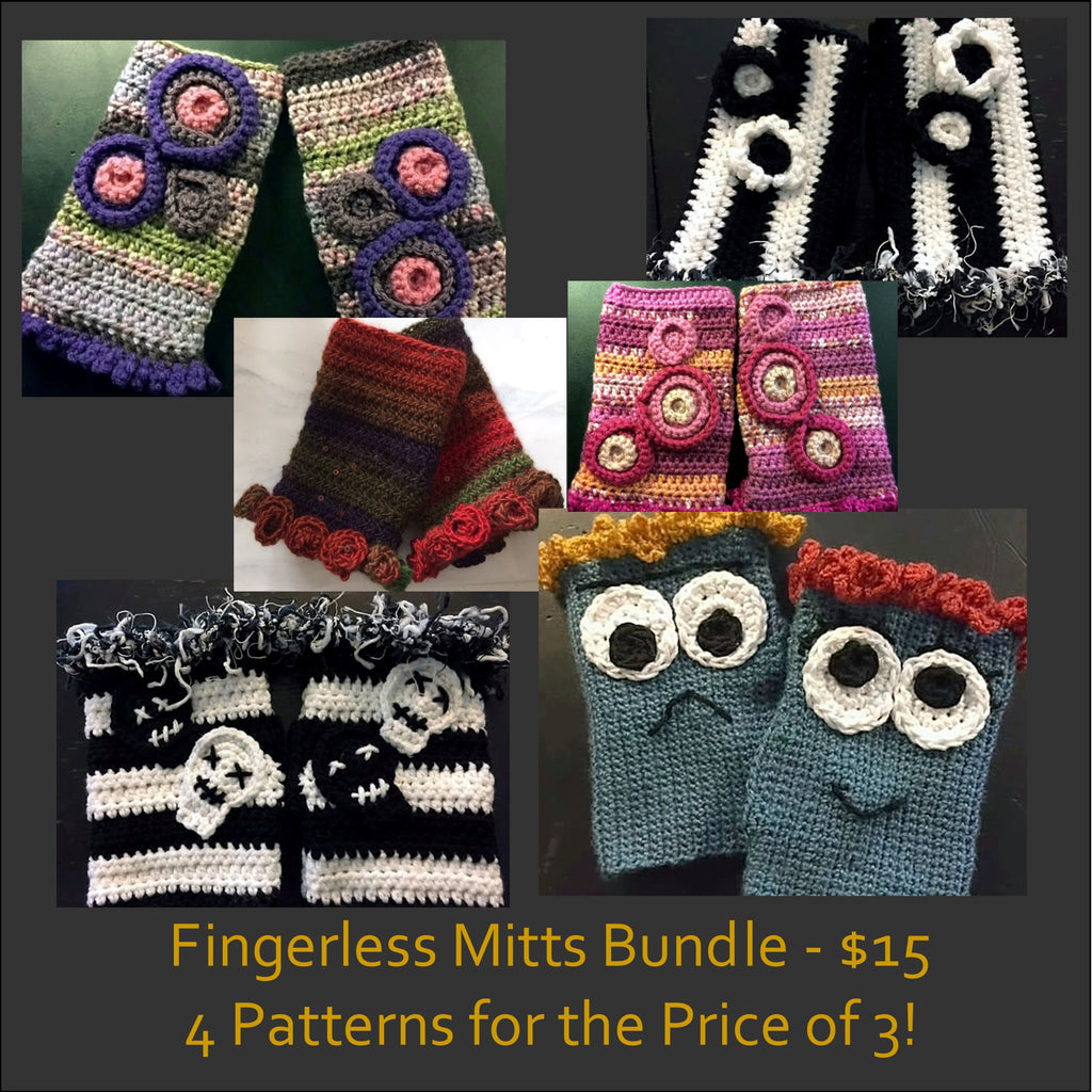 Fingerless Mitts Crochet Pattern Bundle by Sharpin Designs
