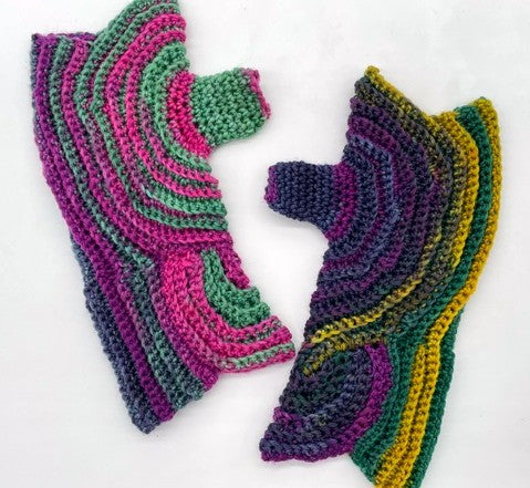 Octavo Fingerless Gloves Crocheted by Sharpin Designs