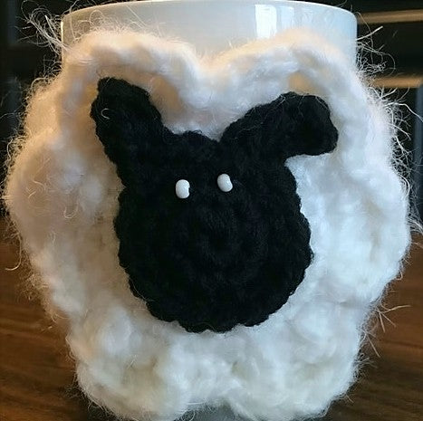 Sheep Mug Cozy Crochet Pattern by Sharpin Designs