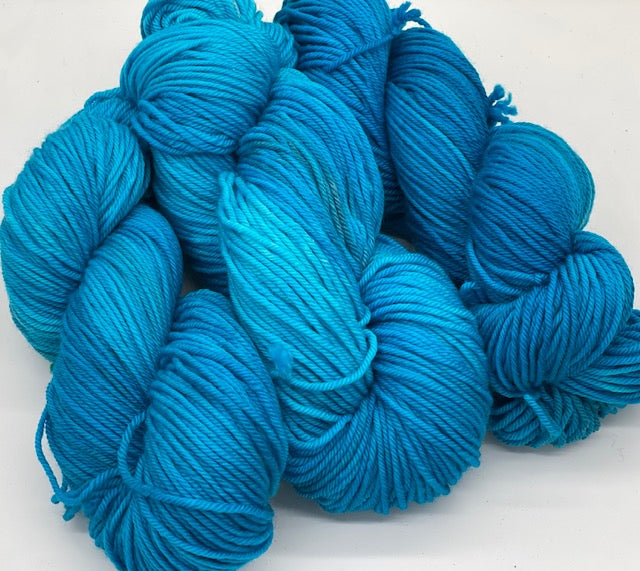 Friday Night Fibers Mixer - Blue Curacao Fingering Weight Hand Painted Hand Dyed Yarn