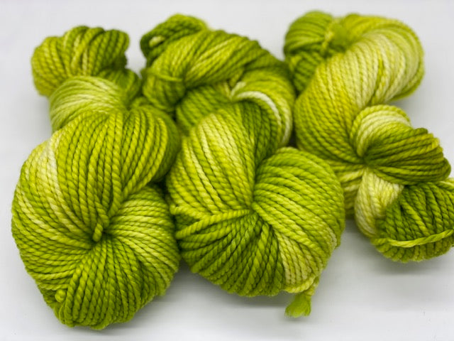 Friday Night Fibers Mixer - Chartreuse Bulky Weight Hand Painted Hand Dyed Yarn