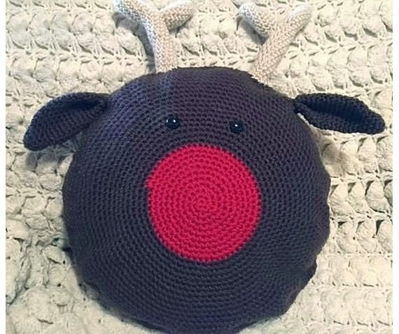 Crochet Rudolph Reindeer Pillow Pattern