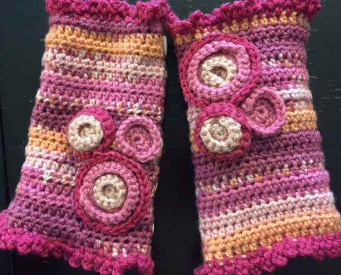 Fingerless Mitts Crochet Pattern by Sharpin Designs