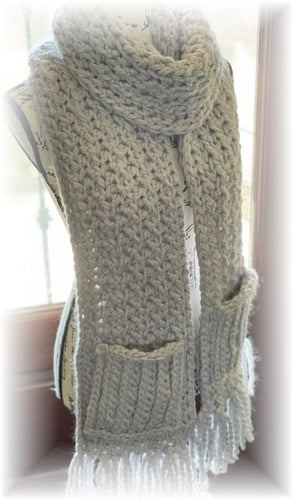 Driftwood Scarf crocheted by Sharpin Designs