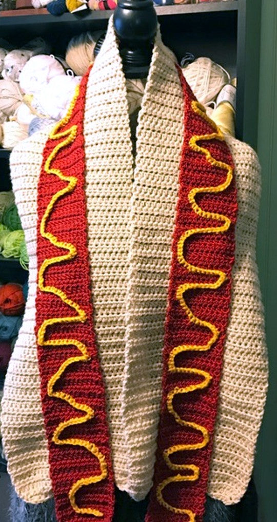Hot Dog Crochet Scarf