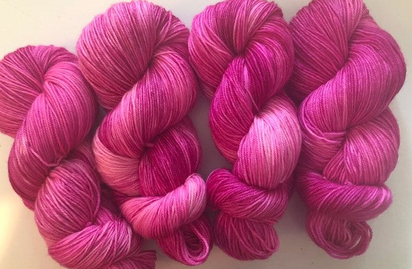 Friday Night Fibers Pink Lady Yarn by Sharpin Designs