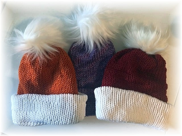 Pom Pom Knit Hats by Sharpin Designs