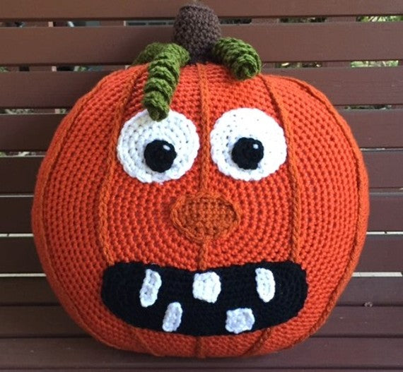 Pumpkin Jack Crochet Pillow Pattern by Sharpin Designs