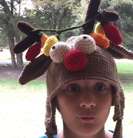 Holliday Head Reindeer Crochet Hat Pattern by Sharpin Designs