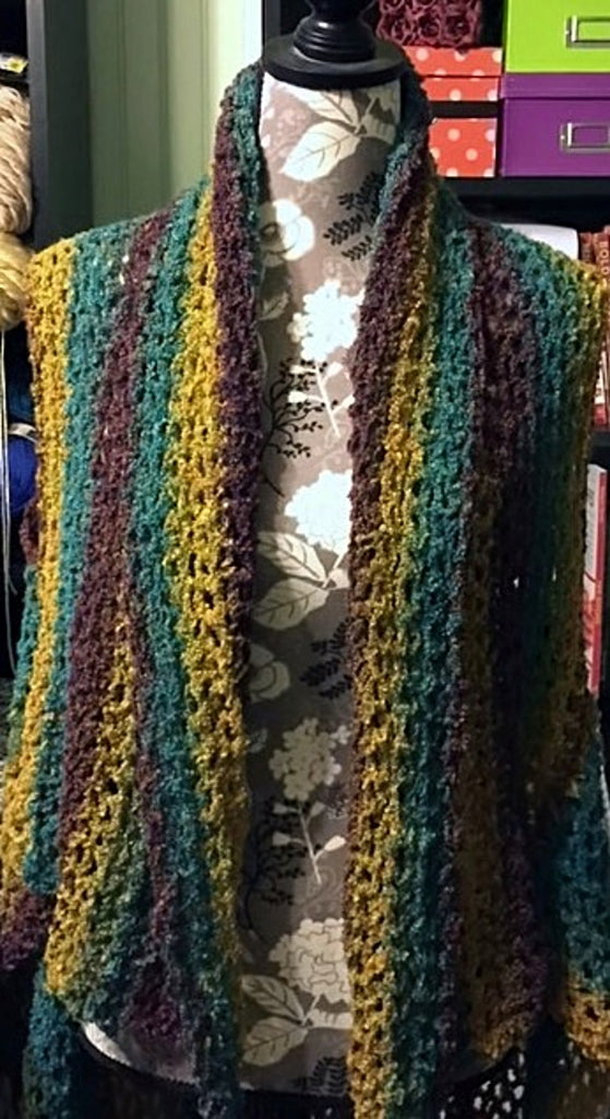 Scarf Vest Crochet Pattern by Sharpin Designs