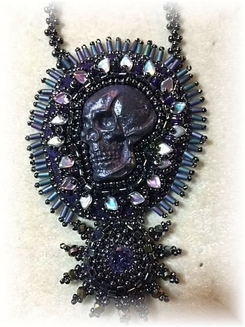 The Dark Side Bead Embroidery Necklace