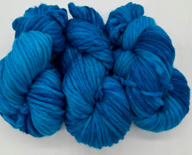 Friday Night Fibers - Blue Curacao Super Bulky Chain Weight Hand Painted Hand Dyed Yarn