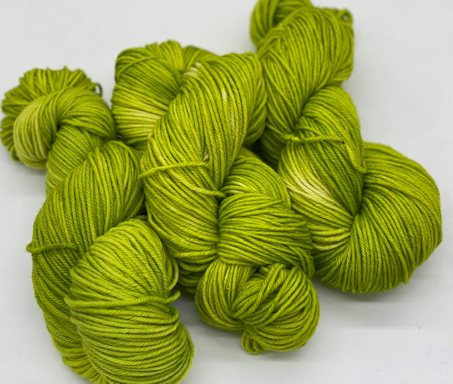 Friday Night Fibers Mixer Chartreuse DK Weight Hand Painted Hand Dyed Yarn