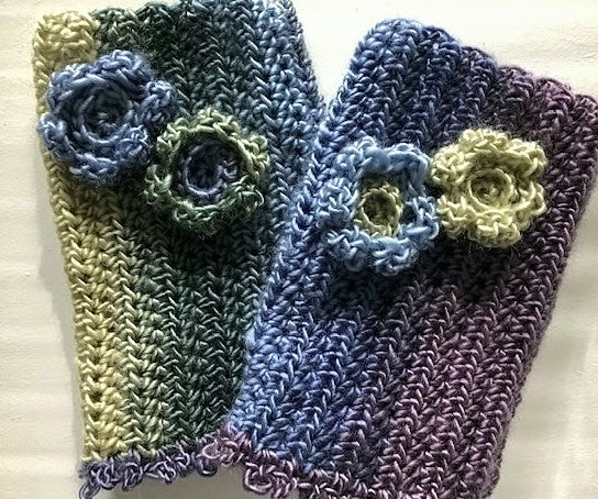 Circle Pop Fingerless Mitts Crochet Pattern by Sharpin Designs