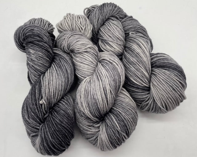 Friday Night Fibers - Galway Grey DK Weight Hand Painted Hand Dyed Yarn