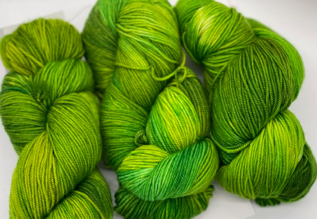 Friday Night Fibers - Green Eyed Monster Fingering Weight Hand Painted Hand Dyed Yarn