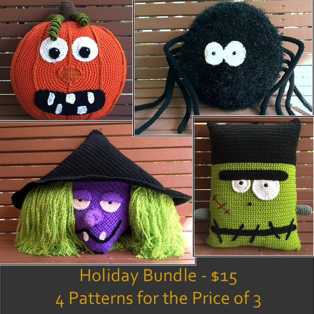 Halloween Pillow Patterns Holiday Bundle - 4 Patterns for the Price of 3