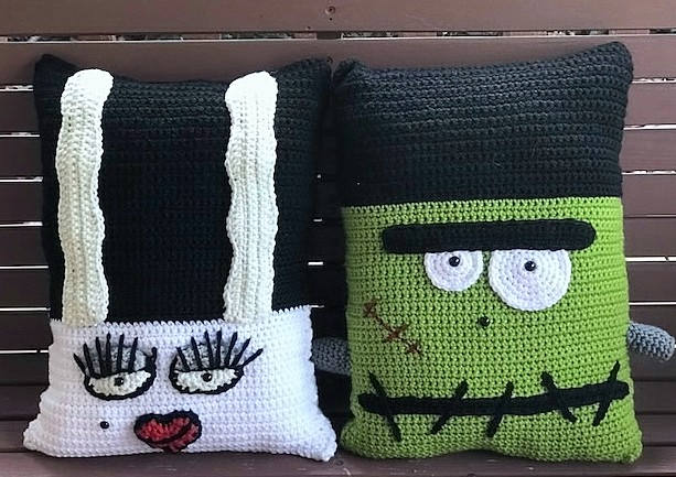 Frankie's Gal Crochet Pillow Pattern Bride of Frankenstein