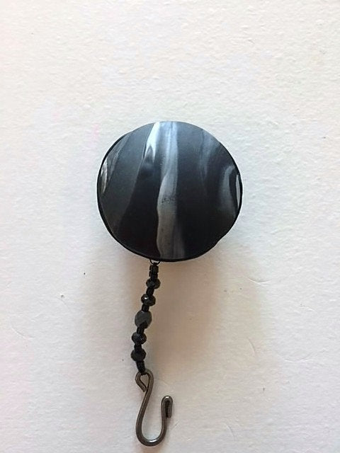 Portuguese Knitting Pin- Magnetic - Made for Portuguese Knitting -Black White Gray Marble Cab