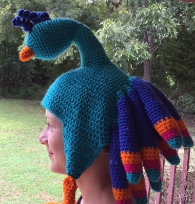 Birdbrain Peacock Hat: Crochet Peacock Hat Pattern