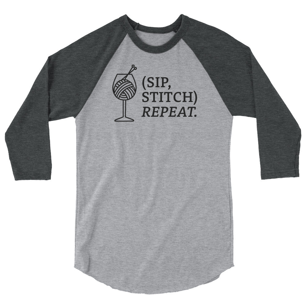 Sip, Stitch, Repeat 3/4 sleeve raglan shirt